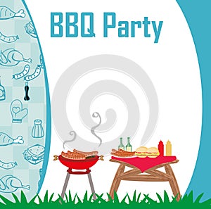 Barbecue Party menu card Invitation