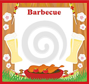 Barbecue Party menu card Invitation