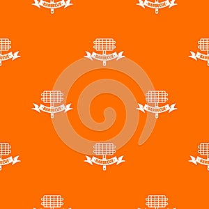 Barbecue picnic pattern vector orange