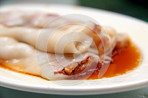 Barbecue pork rice noodle roll