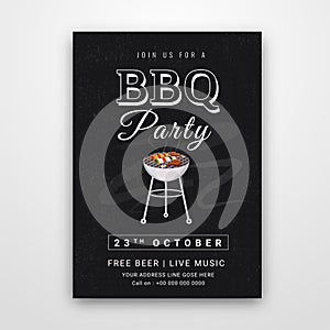 Barbecue Poster, Flyer, Template, Menu Card or Invitation Design