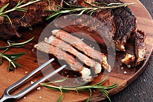 Barbecue Rib Eye Steak or rump steak - Dry Aged Wagyu barbecue Entrecote Steak