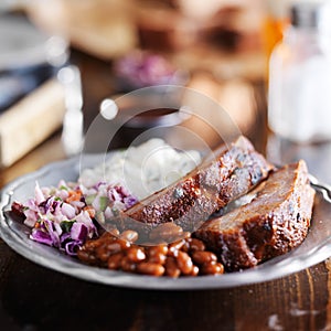 Barbecue rib meal with fixings