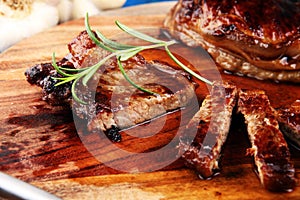 Barbecue Rump Steak - Dry Aged Wagyu Entrecote Steak with rosemary