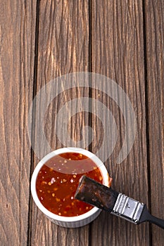 Barbecue sauce with basting brush