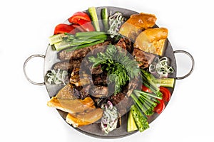 Barbecue set with vegetables