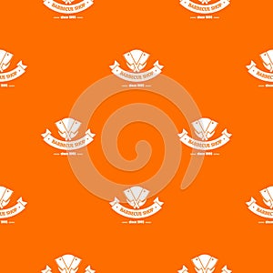 Barbecue shop pattern vector orange