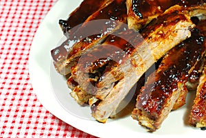 Barbecue Spare Ribs on a plate