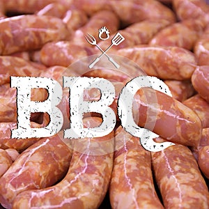 Barbecue symbol pile of sausages for frying