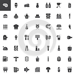 Barbecue vector icons set