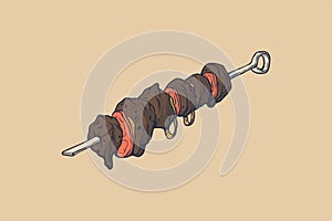 Barbecue vector illustration. Good for leaflets, cards, posters, prints, menu, booklets.