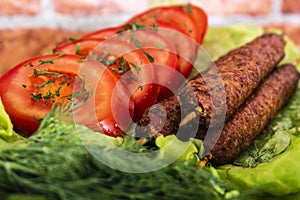 Barbecue vegetables Lulya kebab