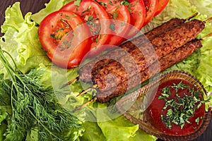 Barbecue vegetables Lulya kebab