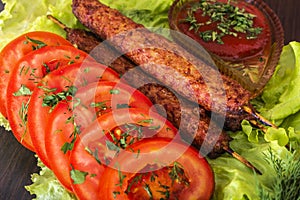 Barbecue vegetables Lulya kebab