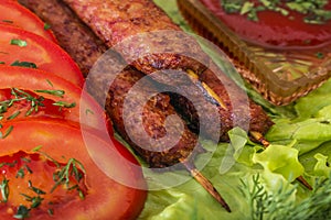 Barbecue vegetables Lulya kebab