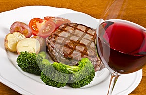 Barbecued Beef Steak and a Glass of Red Wine #2