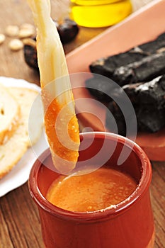 Barbecued calcots, sweet onions, and romesco sauce