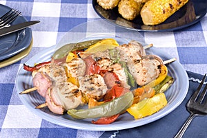 Barbecued chicken kebab