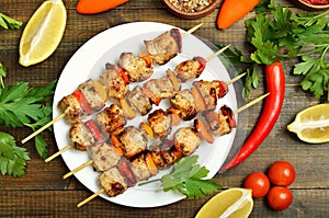 Barbecued chicken kebab