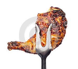 Barbecued chicken leg