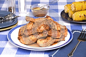 Barbecued chicken legs