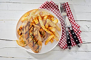 Barbecued healthy skinless chicken breast photo