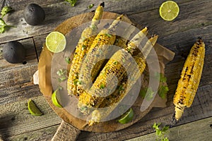 Barbecued Homemade Elote Mexican Street Corn