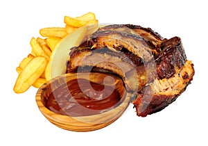 Barbecued Pork Ribs With Chips