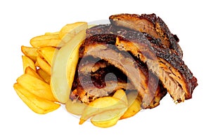 Barbecued Pork Ribs With Chips