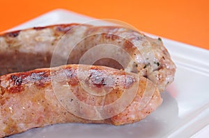 Barbecued spanish pork meat sausages