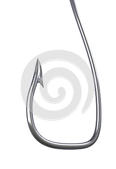 Barbed fish hook 3d illustration on white