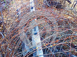 Barbed wire border from the Soviet era