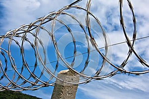 Barbed wire boundary