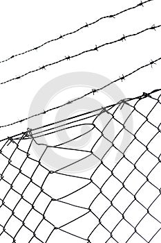 Barbed wire and chainlink fence