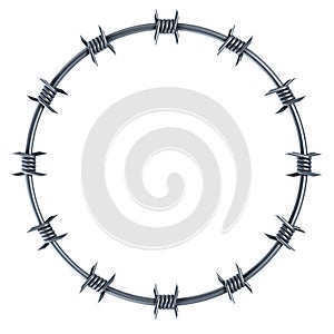 Barbed wire circle-shaped photo