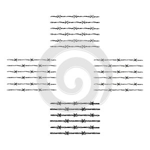 Barbed wire for detaining criminals in prison. A fence in prison.Prison single icon in cartoon,black style vector symbol