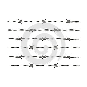 Barbed wire for detaining criminals in prison. A fence in prison.Prison single icon in cartoon style vector symbol stock