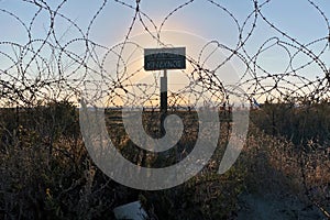 Barbed wire at the end of Larnaka airport