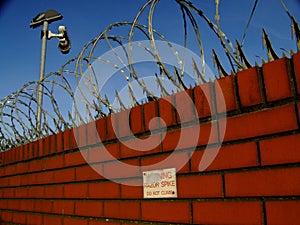 Barbed wire fence