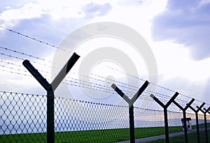 Barbed wire fence