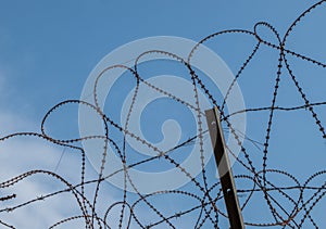 Barbed wire fence along the Korean DMZ