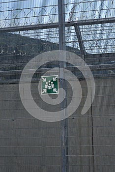 Barbed wire fence as security measurement in prison