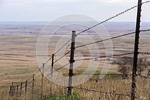 Barbed wire fence, Flint Hills, Kansas