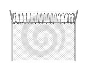 Barbed Wire Fence Isolated