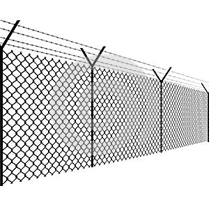 Barbed wire fence vector illustration