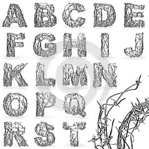 Barbed wire font