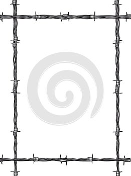 Barbed wire frame