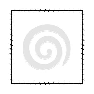 Barbed wire frame. Barb cadre Prison border. Vector illustration