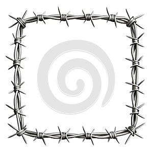Barbed wire frame graphic design element