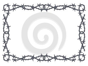 Barbed wire frame vector photo